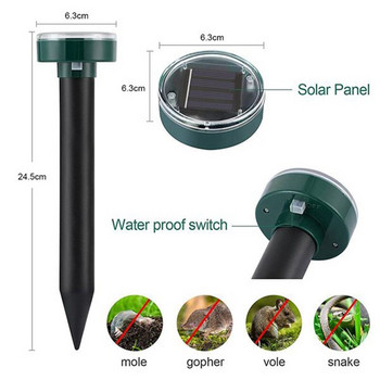 10 Pack Solar Mole Repellant, Outdoor Solar Sonic Mole Repeller, Gophers Repellent, Snake Repellent, Για γκαζόν, κήπο, αυλή, κ.λπ.