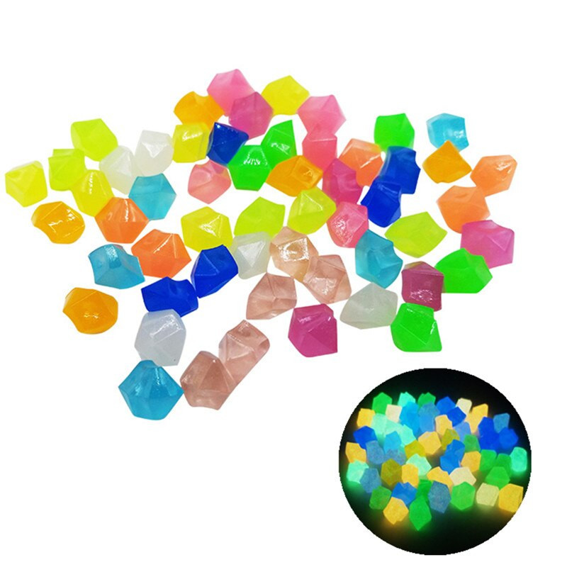 300 buc/pachet decor de grădină Pietre luminoase Pietricele fluorescente care strălucesc în întuneric roci pentru decorarea acvariului în aer liber pentru acvariu