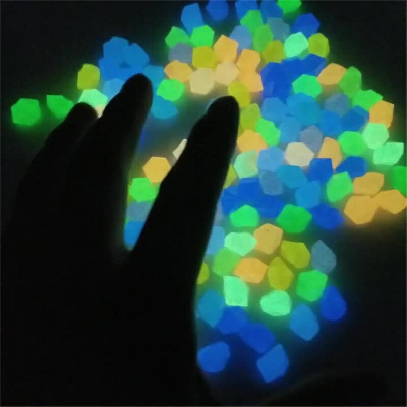 300 buc/pachet decor de grădină Pietre luminoase Pietricele fluorescente care strălucesc în întuneric roci pentru decorarea acvariului în aer liber pentru acvariu