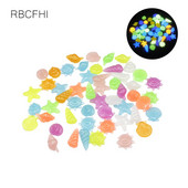 RBCFHl 40-800 ks Farebné svietiace hviezdice ulity Shed svietiace v tme kamene Dekoratívne záhradné akvárium Akvárium