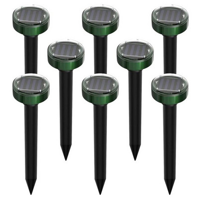 8 vnt. kurmių atbaidymo priemonė, lauko saulės garsinis kurmių atbaidiklis, Gophers repelentas, gyvačių atbaidiklis, vejai, sodui, kiemui, ūkiui ir kt