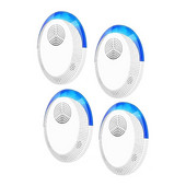 Pachete de 4 dispozitive de respingere a dăunătorilor cu ultrasunete, dispozitiv electronic de respingere a dăunătorilor pentru controlul dăunătorilor, sigur pentru copii și animale de companie, priză SUA