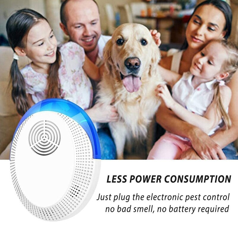 Pachete de 4 dispozitive de respingere a dăunătorilor cu ultrasunete, dispozitiv electronic de respingere a dăunătorilor pentru controlul dăunătorilor, sigur pentru copii și animale de companie, priză SUA