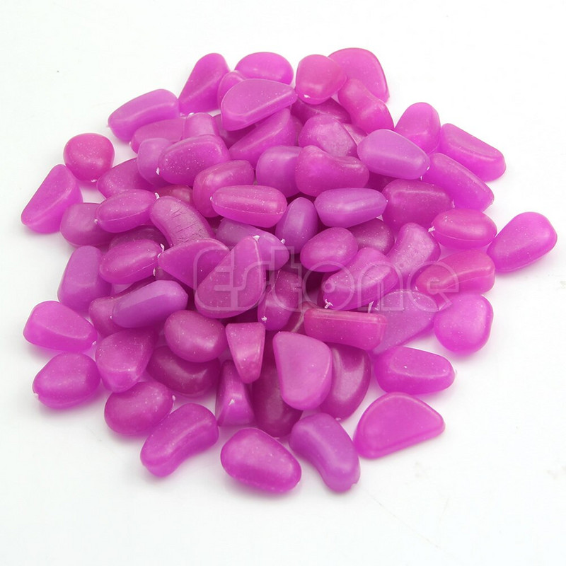 100 ks svietiace v tme kamene, kamienky, skaly, akvárium, záhradná dekorácia do cesty