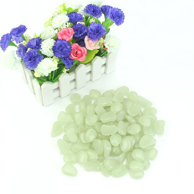 100 ks svietiace v tme kamene, kamienky, skaly, akvárium, záhradná dekorácia do cesty