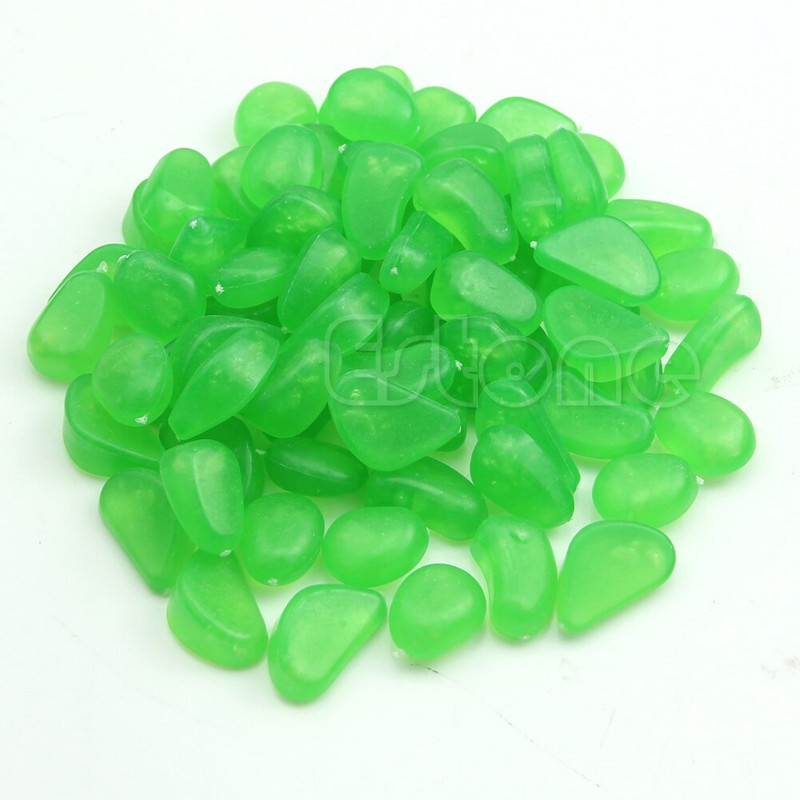 100 ks svietiace v tme kamene, kamienky, skaly, akvárium, záhradná dekorácia do cesty