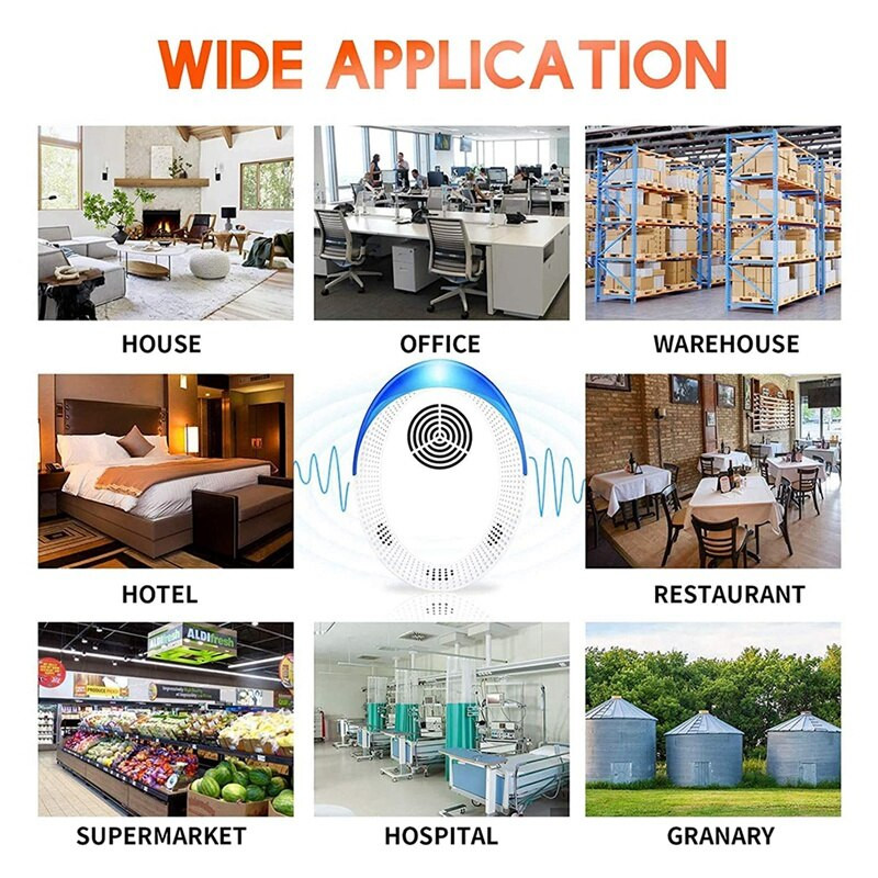 4 pakuočių ultragarsinis kenkėjų atbaidiklis, elektroninis kenkėjų atbaidymo kištukas, saugus vaikams ir naminiams gyvūnėliams, JAV kištukas