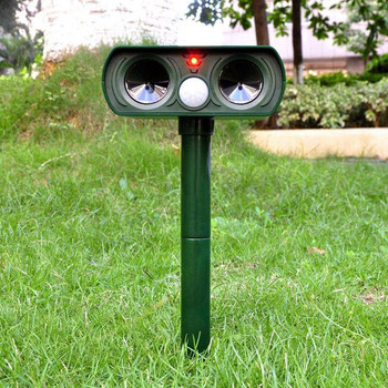 ABSF 1PCS Solar Repellent Cat Repeller Scarer Dual Ultra Deterrent Garden Animal Chaser