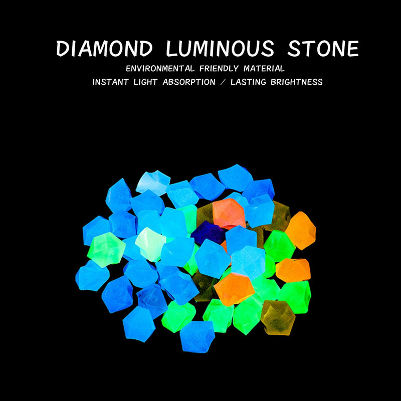 300/500 ks Vonkajšia záhradná dekorácia Kamienky Kameň Svietiaci v tme Dekoratívne kamienky Svetelné akvárium Dekorácia