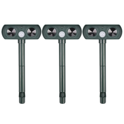 2 ks solárny repelent na mačky, plašič, dvojitý ultra odstrašujúci záhradný prenasledovateľ zvierat