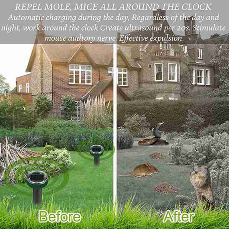 6 tk mutitõrjevahend, välitingimustes kasutatav päikese Sonic mutitõrjevahend, Gophersi tõrjevahend, maotõrjevahend, muruaia sisehoovi jaoks jne