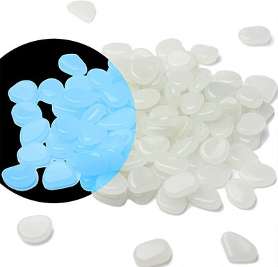 Pietricele de grădină strălucitoare în întuneric de 100/300 de buc pentru rezervor de pește, acvariu, jardiniere de grădină, canal de amenajare a teritoriului, pietriș strălucitor, pietriș decor