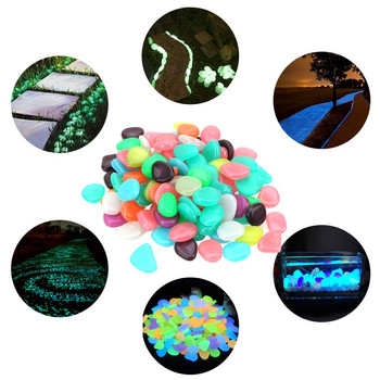Glow in the Dark Garden Pebbles for Walkway Aquarium Garden Yard 100 Piece/Pack Luminous Stones Artificial Glowing Stones Rock