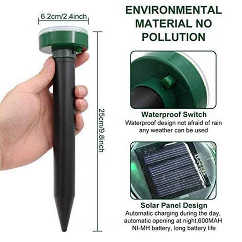 8 vnt. kurmių atbaidymo priemonė, lauko saulės garsinis kurmių atbaidiklis, Gophers repelentas, gyvačių atbaidiklis, vejai, sodui, kiemui, ūkiui ir kt