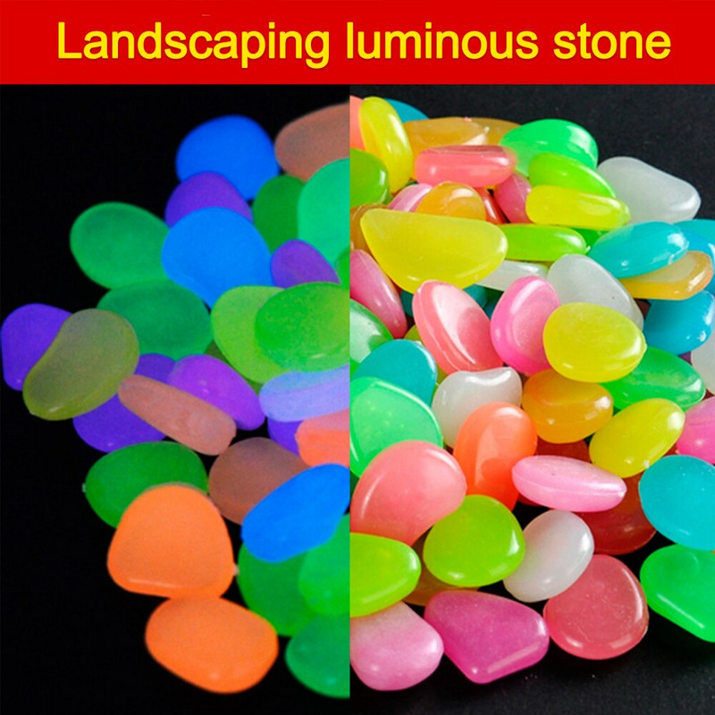 Záhradné dekorácie, svetelné kamene, simulácia dlažobných kameňov, žiarivé kamene, zmiešané farby, 100 ks, akvárium, 2,2 cm, živicové kamienky, kamienky
