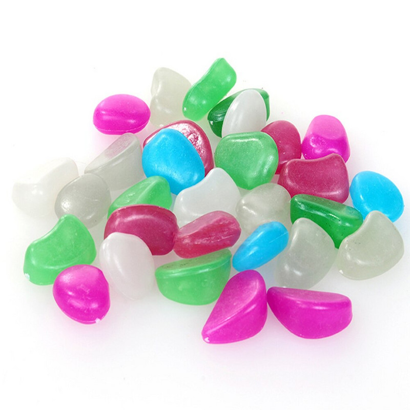 Záhradné dekorácie, svetelné kamene, simulácia dlažobných kameňov, žiarivé kamene, zmiešané farby, 100 ks, akvárium, 2,2 cm, živicové kamienky, kamienky