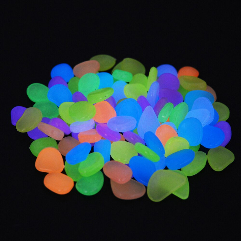 Záhradné dekorácie, svetelné kamene, simulácia dlažobných kameňov, žiarivé kamene, zmiešané farby, 100 ks, akvárium, 2,2 cm, živicové kamienky, kamienky