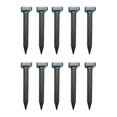 10 kusov vonkajších solárnych ultrazvukových vibračných odpudzovačov škodcov, odpudzovačov hadov pre trávnik, záhradu, dvor a farmu