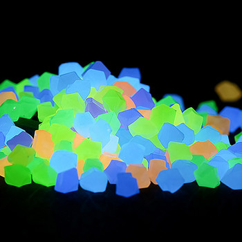 Φωτεινές Πέτρες Εξωτερικού Χώρου Λάμπουν σε Σκοτεινό Κήπο Βότσαλο Διακόσμηση Δεξαμενής Ψαριών Βότσαλο Βράχοι Ενυδρείο Μίγμα Χρώμα 500τμχ/σακούλα #t2g