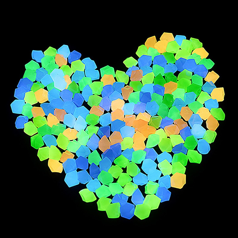 Vonkajšie svetelné kamene svietiace v tme, záhradné kamienky, dekorácia akvária, kamienkové kamene, mix farieb, 500 ks/balenie #t2g