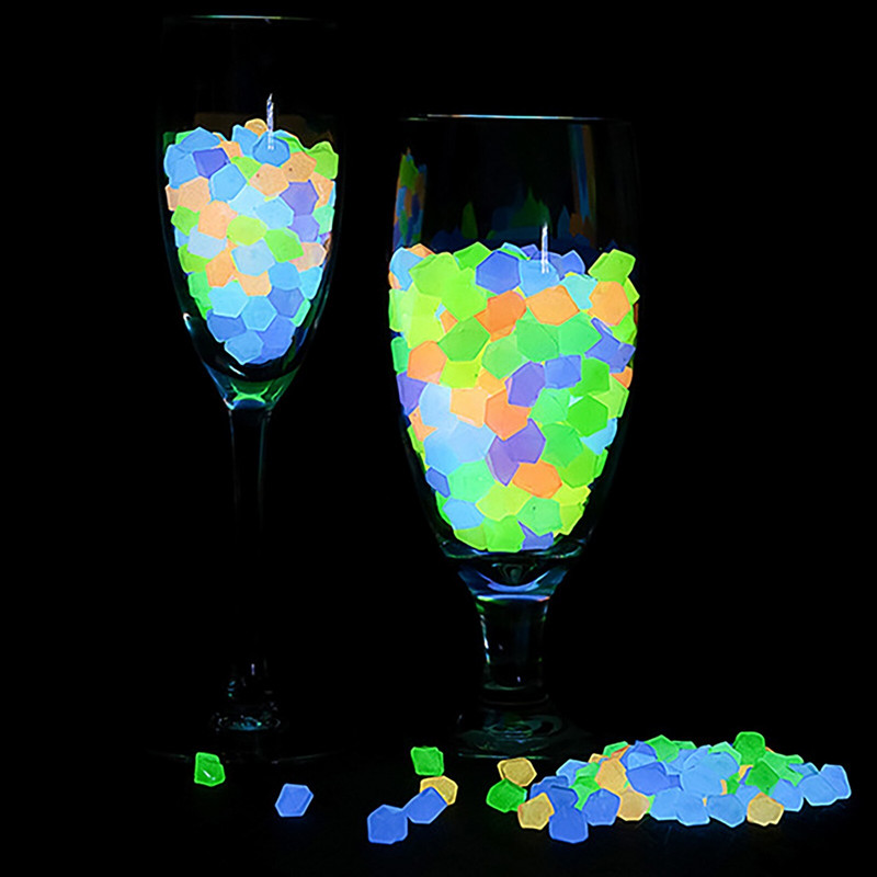 Vonkajšie svetelné kamene svietiace v tme, záhradné kamienky, dekorácia akvária, kamienkové kamene, mix farieb, 500 ks/balenie #t2g