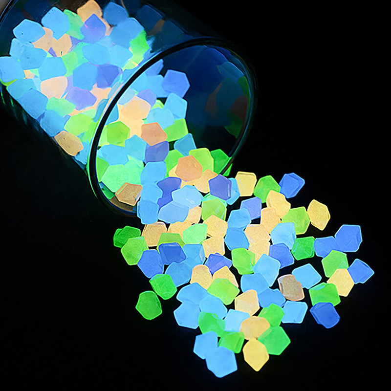 Vonkajšie svetelné kamene svietiace v tme, záhradné kamienky, dekorácia akvária, kamienkové kamene, mix farieb, 500 ks/balenie #t2g