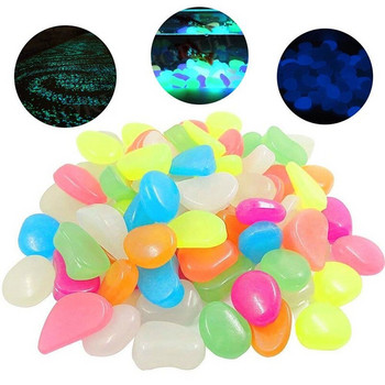 100 τεμ./συσκευασία Μίγμα Χρώμα Φωτεινές Πέτρες Διακόσμηση κήπου αυλής Αξεσουάρ λιμνούλα με ψάρια Στολίδι πισίνας βότσαλα Έπιπλα σπιτιού