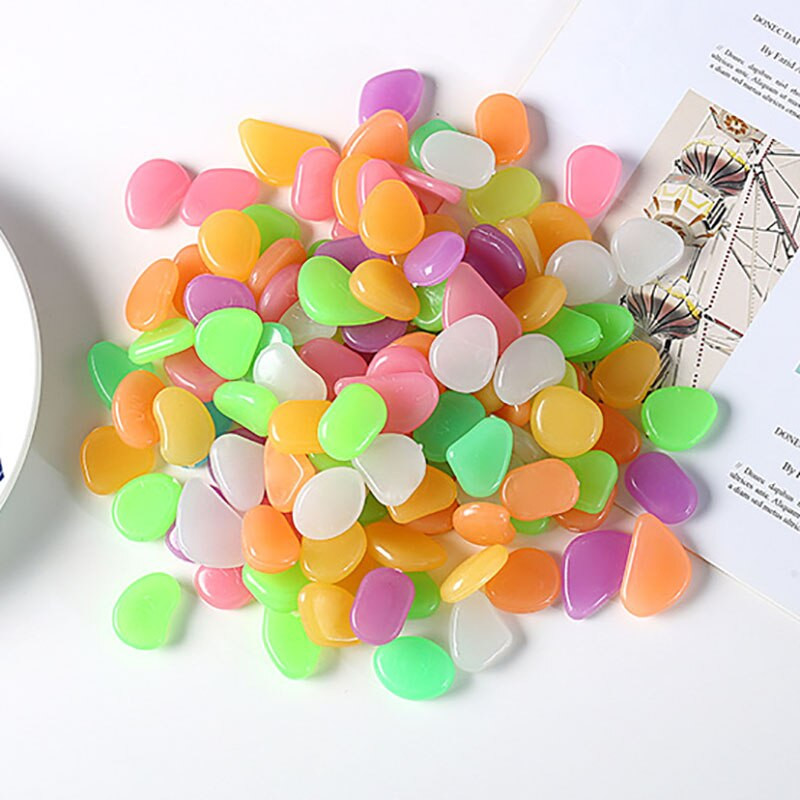 100 vnt/pak. Spalva Šviečiantys akmenys Sodo kiemo dekoras Žuvų tvenkinio reikmenys Baseinas Ornamentas Akmenukai Namų baldai