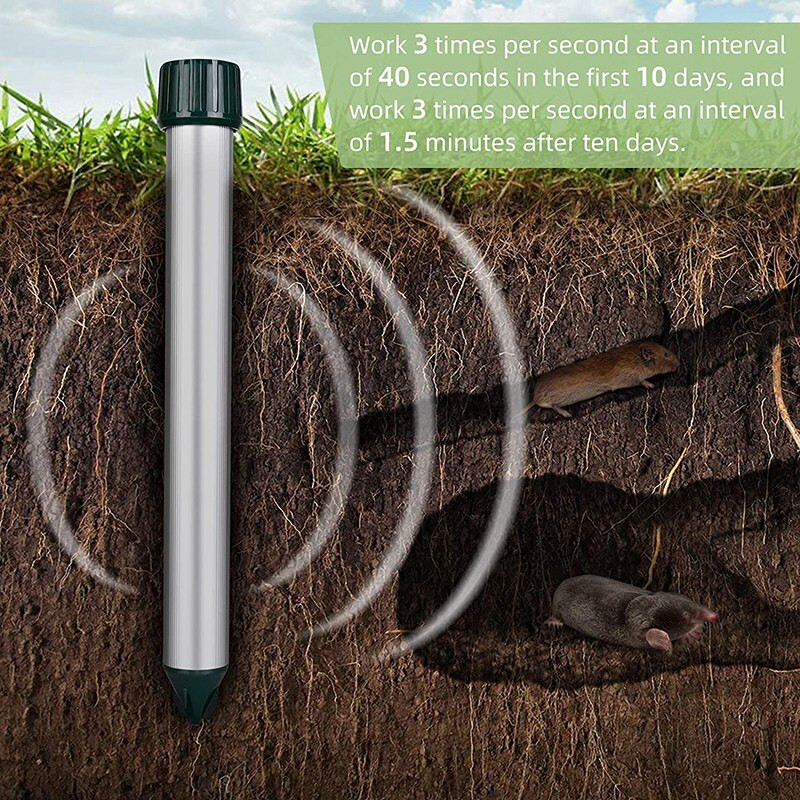 2 ks odpudzovač krtkov s vibračným motorom, kontrola krtkov, odpudzovač hrabošov, odpudzovač krtkov, kontrola škodcov pre mravce, hady, myši atď. Promoti