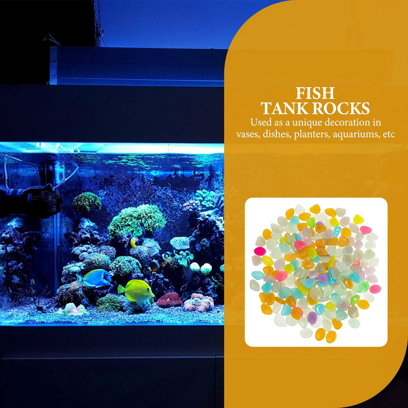 Pietre Pietricele strălucitoare Rocksthe Dark Garden Rezervor de pește Acvariu Umplutură de piatră luminoasă Pietriș Vase strălucitoare Peisaj decorativ