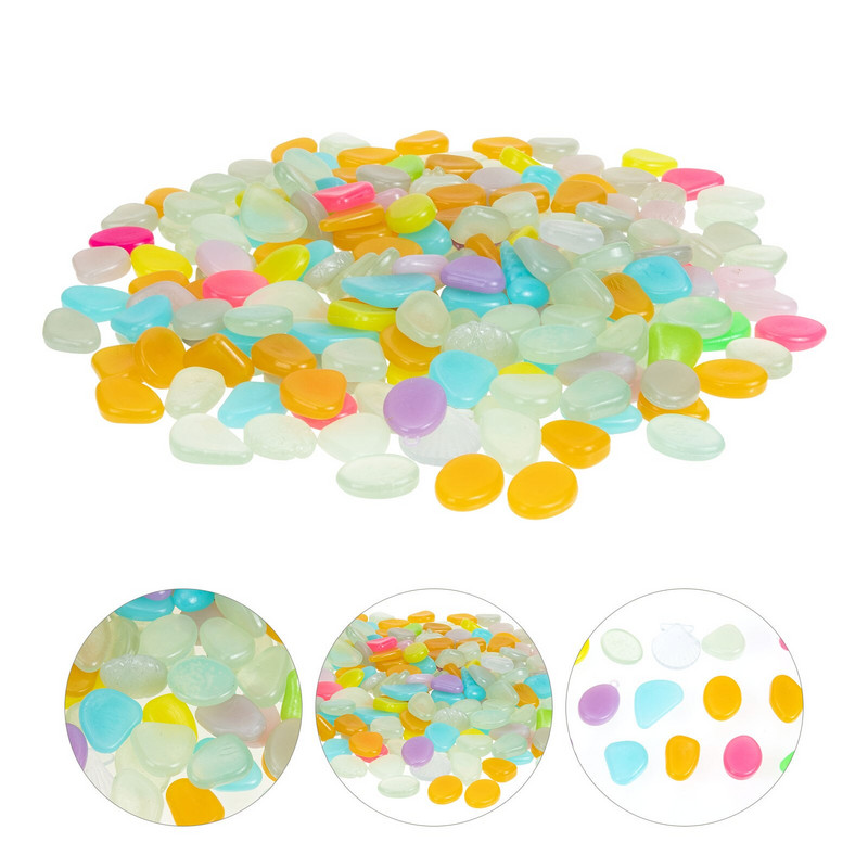 Pietre Pietricele strălucitoare Rocksthe Dark Garden Rezervor de pește Acvariu Umplutură de piatră luminoasă Pietriș Vase strălucitoare Peisaj decorativ