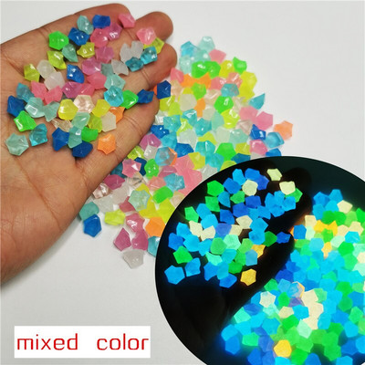 500 vnt Šviečiantys akmenys Sodo puošmenos Akmenukai Mixcolor Švyti tamsoje Akmuo vejos takui terasa Akvariumo papuošalai Namų dekoras