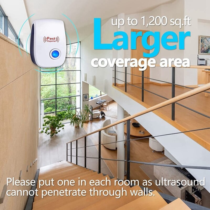 6-balenie ultrazvukových odpudzovačov škodcov, elektronických, zástrčkových, hlodavcov, myší, švábov, hmyzu, repelentov do interiéru, kuchyne, americká zástrčka