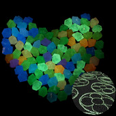 300 buc/pachet, 14 mm, formă neregulată, pietriș luminos de grădină, piatră de rășină luminoasă pentru grădină și decorarea rezervorului de pește, pietre colorate