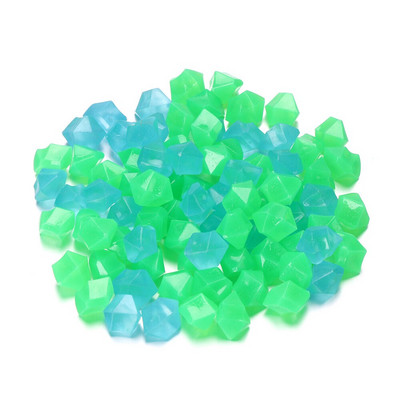 300 buc/pachet, 14 mm, formă neregulată, pietriș luminos de grădină, piatră de rășină luminoasă pentru grădină și decorarea rezervorului de pește, pietre colorate