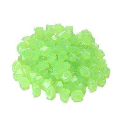 300 buc/pachet, 14 mm, formă neregulată, pietriș luminos de grădină, piatră de rășină luminoasă pentru grădină și decorarea rezervorului de pește, pietre colorate