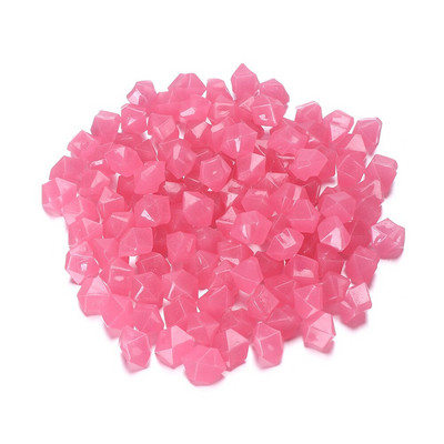 300 buc/pachet, 14 mm, formă neregulată, pietriș luminos de grădină, piatră de rășină luminoasă pentru grădină și decorarea rezervorului de pește, pietre colorate