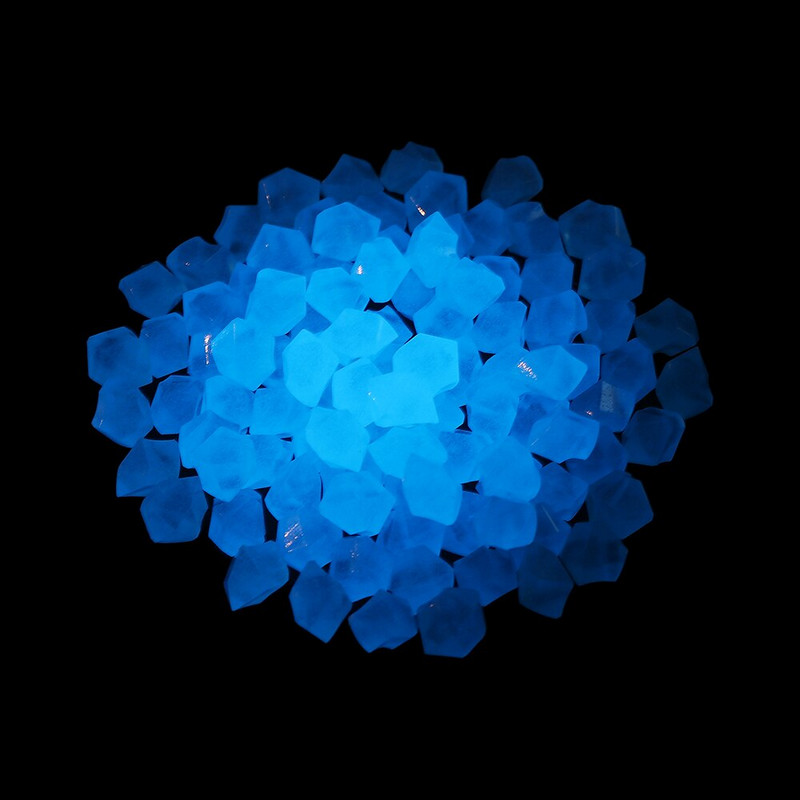 300 buc/pachet, 14 mm, formă neregulată, pietriș luminos de grădină, piatră de rășină luminoasă pentru grădină și decorarea rezervorului de pește, pietre colorate