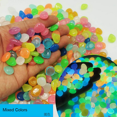 Decor de grădină Pietre luminoase strălucesc în întuneric Pietricele decorative Decorarea rezervorului de pește în aer liber Pietriș de pietriș Acvariu Mix Culoare H1207