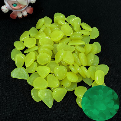 100 ks/balenie záhradných dekorácií, svetelné kamene, svietiace v tme, dekoratívne kamienky, vonkajšie dekorácie akvária, kamienkové kamene