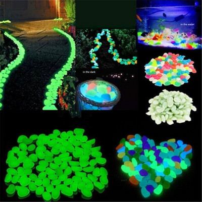 100db/csomag Glow Pebbles 2020 akciós Stones Otthoni Akvárium Kerti dekoráció Sötétben világító Kiegészítő ajándékhoz