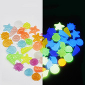 80 ks svietiace v tme kamienky svetelné kamene v tvare mušle hviezdice do akvária, nádrže na ryby, záhradnej dekorácie do bazéna