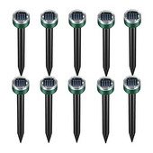 AT69 -10Pack solarno sredstvo za tjeranje krtica, vanjsko solarno zvučno tjeranje krtica, tjeranje gofova, tjeranje zmija, za travnjak, vrt, dvorište itd.