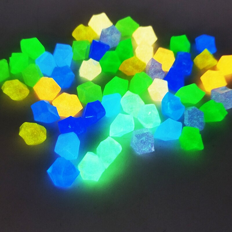 100 vnt. Sodo puošmena Šviečiantys akmenukai Akmenys švyti tamsoje Dekoratyviniai akmenukai Akvariumo akmenukai Akvariumo uolos