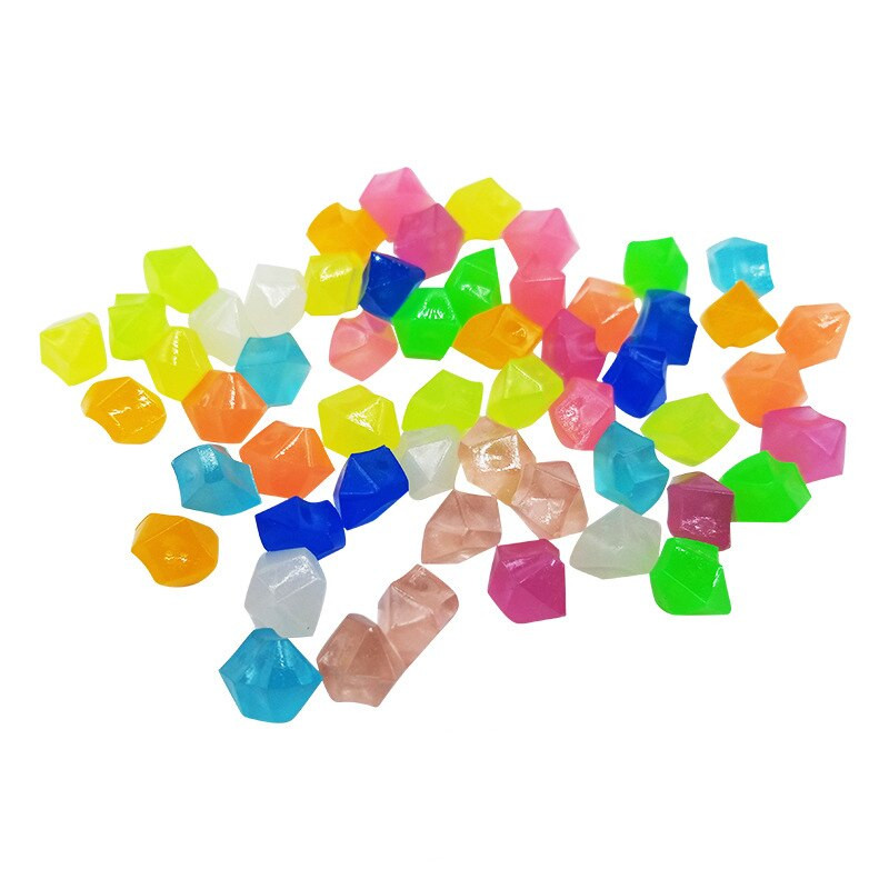 100 vnt. Sodo puošmena Šviečiantys akmenukai Akmenys švyti tamsoje Dekoratyviniai akmenukai Akvariumo akmenukai Akvariumo uolos