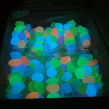 50/100/300pcs Glow in the Dark Garden Pebbles Glow Stones Rocks for Walkways Διακοσμητικά φυτά ενυδρείου Φωτεινές πέτρες αυλής κήπου