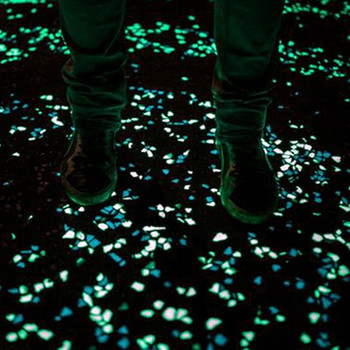 50/100/300pcs Glow in the Dark Garden Pebbles Glow Stones Rocks for Walkways Διακοσμητικά φυτά ενυδρείου Φωτεινές πέτρες αυλής κήπου
