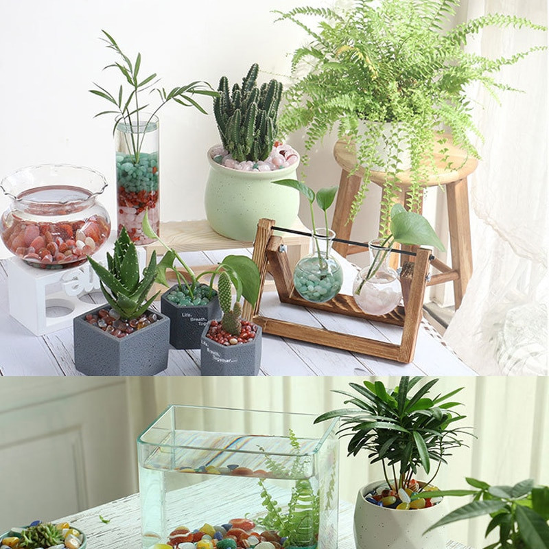 500g/zsák Nyers természetes kő Artware Drágakő lakberendezés Szabálytalan alakú Vegyes tereprendezés Szikla akvárium öt színes kavics