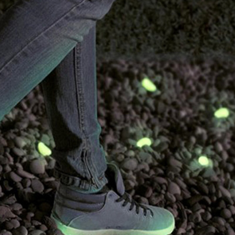 100 buc Pietriș care strălucește în întuneric, albastru, verde, pietre luminoase mixte, pietre pentru grădină, peluză, curte, alee, alee, decorațiuni, bricolaj