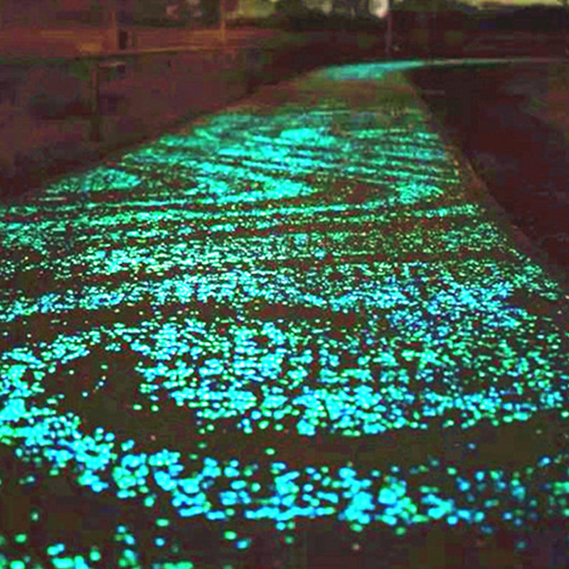 100 buc Pietriș care strălucește în întuneric, albastru, verde, pietre luminoase mixte, pietre pentru grădină, peluză, curte, alee, alee, decorațiuni, bricolaj